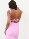 Розовое льняное платье на бретельках Pink Whisper 207 Розовое льняное платье на бретельках Pink Whisper 207