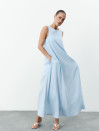 Голубое льняное платье макси свободного кроя Linen Flow Dress 450 Голубое льняное платье макси свободного кроя Linen Flow Dress 450