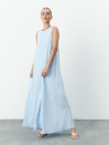 Голубое льняное платье макси свободного кроя Linen Flow Dress 450 Голубое льняное платье макси свободного кроя Linen Flow Dress 450