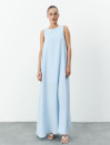 Голубое льняное платье макси свободного кроя Linen Flow Dress 450 Голубое льняное платье макси свободного кроя Linen Flow Dress 450