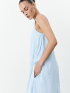 Голубое льняное платье макси свободного кроя Linen Flow Dress 450 Голубое льняное платье макси свободного кроя Linen Flow Dress 450