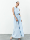 Голубое льняное платье макси свободного кроя Linen Flow Dress 450 Голубое льняное платье макси свободного кроя Linen Flow Dress 450