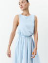 Голубое льняное платье макси свободного кроя Linen Flow Dress 450 Голубое льняное платье макси свободного кроя Linen Flow Dress 450