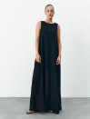 Чорна лляна сукня максі вільного крою Linen Flow Dress 450 Чорна лляна сукня максі вільного крою Linen Flow Dress 450