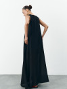 Чорна лляна сукня максі вільного крою Linen Flow Dress 450 Чорна лляна сукня максі вільного крою Linen Flow Dress 450