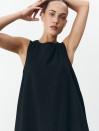 Чорна лляна сукня максі вільного крою Linen Flow Dress 450 Чорна лляна сукня максі вільного крою Linen Flow Dress 450