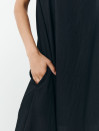 Чорна лляна сукня максі вільного крою Linen Flow Dress 450 Чорна лляна сукня максі вільного крою Linen Flow Dress 450
