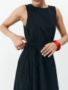 Чорна лляна сукня максі вільного крою Linen Flow Dress 450 Чорна лляна сукня максі вільного крою Linen Flow Dress 450