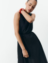 Чорна лляна сукня максі вільного крою Linen Flow Dress 450 Чорна лляна сукня максі вільного крою Linen Flow Dress 450