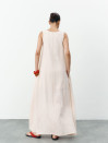 Бежева лляна сукня міді з поясом Linen Grace Dress 450 Бежева лляна сукня міді з поясом Linen Grace Dress 450