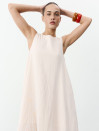 Бежева лляна сукня міді з поясом Linen Grace Dress 450 Бежева лляна сукня міді з поясом Linen Grace Dress 450