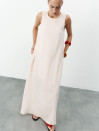 Бежева лляна сукня міді з поясом Linen Grace Dress 450 Бежева лляна сукня міді з поясом Linen Grace Dress 450