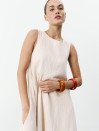 Бежева лляна сукня міді з поясом Linen Grace Dress 450 Бежева лляна сукня міді з поясом Linen Grace Dress 450