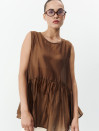 Жіночий топ з баскою із тенселу Tencel Air Top 433 в карамельному кольорі