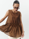 Жіночий топ з баскою із тенселу Tencel Air Top 433 в карамельному кольорі