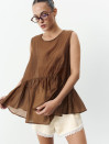 Жіночий топ з баскою із тенселу Tencel Air Top 433 в карамельному кольорі