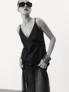 Чорна лляна сукня з прозорою сіткою Linen Veil Dress 449 Чорна лляна сукня з прозорою сіткою Linen Veil Dress 449