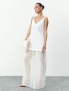 Белое льняное платье макси с прозрачной сеткой Cloud Veil Dress 449 Белое льняное платье макси с прозрачной сеткой Cloud Veil Dress 449