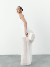 Белое льняное платье макси с прозрачной сеткой Cloud Veil Dress 449 Белое льняное платье макси с прозрачной сеткой Cloud Veil Dress 449