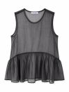 Жіночий чорний топ з баскою із тенселу Tencel Air Top 433