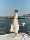Бежевое льняное платье меди с поясом Linen Grace Dress 450