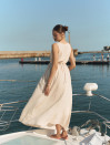 Бежевое льняное платье меди с поясом Linen Grace Dress 450
