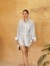 Женщина голубая повседневная рубашка из тенсела Breeze Shirt 432