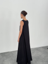 Черное льняное платье макси свободного кроя Linen Flow Dress 450