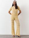 Жовті штани з вʼязаного трикотажу з шортами Santorini Knit Pants 446