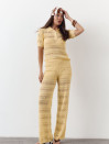 Жовті штани з вʼязаного трикотажу з шортами Santorini Knit Pants 446