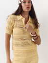 Женская желтая футболка поло из вязаного трикотажа 445 Santorini Knit Polo