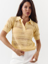 Женская желтая футболка поло из вязаного трикотажа 445 Santorini Knit Polo