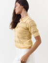 Женская желтая футболка поло из вязаного трикотажа 445 Santorini Knit Polo