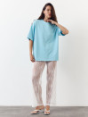 Женская футболка "oversize" из коттона в голубом цвете