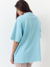 Женская футболка "oversize" из коттона в голубом цвете