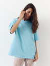 Женская футболка "oversize" из коттона в голубом цвете