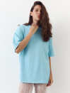 Женская футболка "oversize" из коттона в голубом цвете