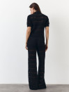 Чорні штани з вʼязаного трикотажу з шортами Santorini Knit Pants 446