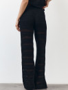 Чорні штани з вʼязаного трикотажу з шортами Santorini Knit Pants 446