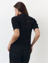 Черная женская футболка поло из вязаного трикотажа 445 Santorini Knit Polo