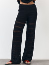 Чорні штани з вʼязаного трикотажу з шортами Santorini Knit Pants 446