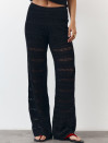 Чорні штани з вʼязаного трикотажу з шортами Santorini Knit Pants 446