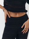 Чорні штани з вʼязаного трикотажу з шортами Santorini Knit Pants 446