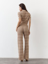 Бежеві штани з вʼязаного трикотажу з шортами Santorini Knit Pants 446