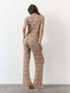 Бежеві штани з вʼязаного трикотажу з шортами Santorini Knit Pants 446