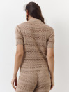 Женская бежевая футболка поло из вязаного трикотажа 445 Santorini Knit Polo