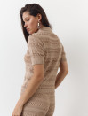 Женская бежевая футболка поло из вязаного трикотажа 445 Santorini Knit Polo
