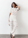Білі штани з вʼязаного трикотажу з шортами Santorini Knit Pants 446