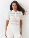 Белая женская футболка поло из вязаного трикотажа 445 Santorini Knit Polo