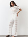 Білі штани з вʼязаного трикотажу з шортами Santorini Knit Pants 446